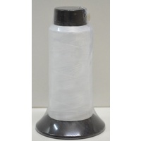 QA Woolly Nylon 1500m Cone, WHITE, 100% Nylon Stretch Overlocking Thread, Serger Thread
