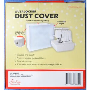 Sew Easy Overlocker Dust Cover, PVC with Copper Eyelets, 32 x 30 x 28cm, WHITE