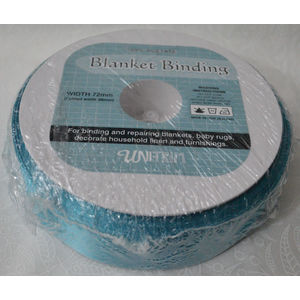 Uni-Trim Satin Blanket Binding, 72mm Wide Per Metre, Colour TEAL