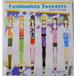 Fashionista Fashion Tweezers, 15cm (5.9"), Full Set of 6 Tweezers, One of Each Design
