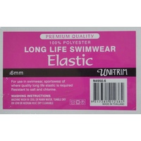 Long Life Swimwear Elastic, 6mm, Per Metre, 100% Polyester, Premium Quality
