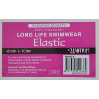 Long Life Swimwear Elastic, 6mm, FULL 100m Roll, 100% Polyester