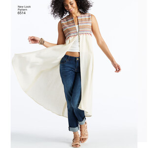New Look Pattern 6514 Misses' Coat or Vest with Sleeve and Length Variations