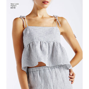 New Look Pattern 6518 Misses' Dress, Tops in Two Lengths, Pants, and Shorts