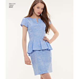 New Look Pattern 6541 Misses' Peplum Dress