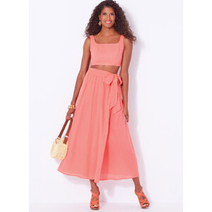 New Look Sewing Pattern N6722 Misses' Bra Tops & Wrap Skirt Sizes 6-18