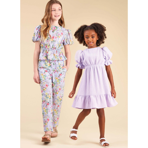 New Look Sewing Pattern N6739 Children's and Girls' Dress, Top and Trousers