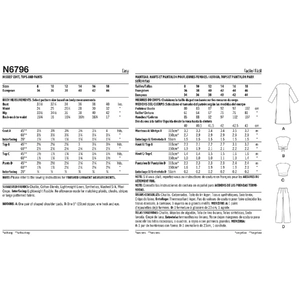 Misses' Coat, Tops and Pants New Look Sewing Pattern N6796