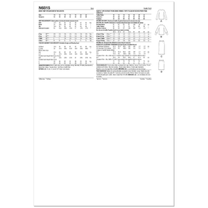 Misses’ Knit Tops & Skirt In Two Lengths Sizes 10-22, New Look Sewing Pattern 6815