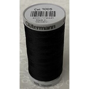 Gutermann Rayon 40 #1005 BLACK, 500m Machine Embroidery Thread