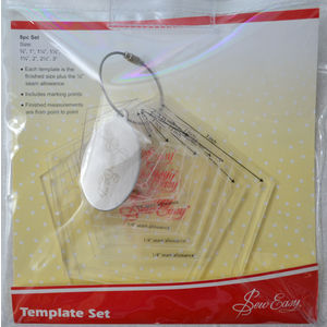 Sew Easy Mini Pentagons 8 Piece Template Set, 3/4" to 3", Great Quilting Templates