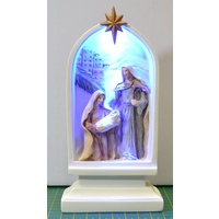 Holy Family Plaque Nativity Scene, LED Light, 165 x 80mm, Resin  LIMITED STOCK Remaining.