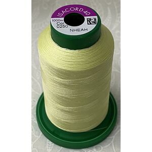 ISACORD 40 #0250 LEMON FROST 1000m Machine Embroidery Sewing Thread