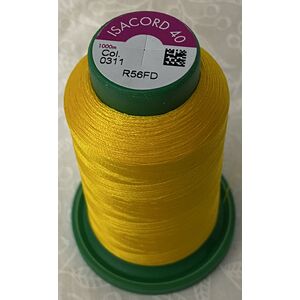 ISACORD 40 #0311 CANARY YELLOW 1000m Machine Embroidery Sewing Thread