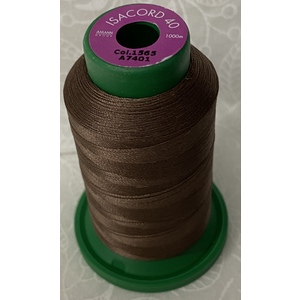 ISACORD 40 #1565 ESPRESSO 1000m Machine Embroidery Sewing Thread
