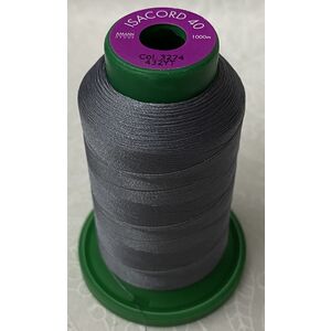 ISACORD 40 #3274 BATTLESHIP GREY 1000m Machine Embroidery Sewing Thread