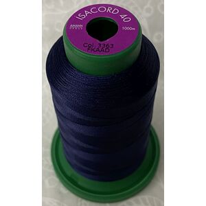 ISACORD 40 #3363 MIDNIGHT BLUE 1000m Machine Embroidery Sewing Thread