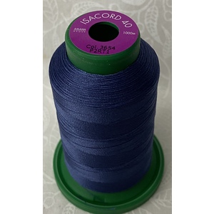ISACORD 40 #3654 BLUE SHADOW 1000m Machine Embroidery Sewing Thread