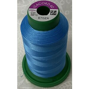 ISACORD 40 #3910 CRYSTAL BLUE 1000m Machine Embroidery Sewing Thread