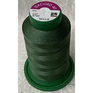 ISACORD 40 #5743 ASPARAGUS GREEN 1000m Machine Embroidery Sewing Thread