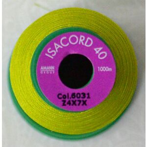 ISACORD 40 #6031 LIMELIGHT 1000m Machine Embroidery Sewing Thread