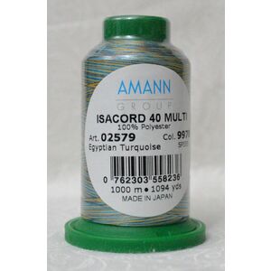 ISACORD 40 #9978 Variegated EGYPTIAN TURQUOISE 1000m Machine Embroidery Sewing Thread