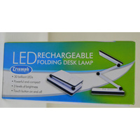 WHITE Triumph Rechargeable Folding Desk Lamp Table, Craft, Sewing, Hobby LED USB