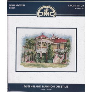 Olga Gostin QUEENSLAND MANSION ON STILTS Cross Stitch Kit 24 x 17cm 16ct Aida, OG009