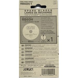 OLFA 60mm Rotary Cutter ENDURANCE BLADE, RB60H-1