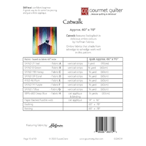 Catwalk Quilt Pattern by Gourmet Quilter (Pattern & Instructions)