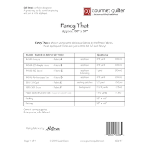 Fancy That Quilt Pattern by Gourmet Quilter (Pattern & Instructions)