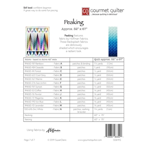 Peaking Quilt Pattern by Gourmet Quilter (Pattern & Instructions)