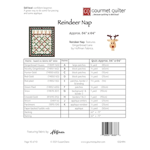 Reindeer Nap Quilt Pattern by Gourmet Quilter (Pattern & Instructions)