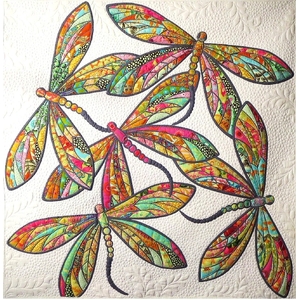 The Modern Dragonfly 40 x 40 Inches (Applique Pattern Only) by JoAnn Hoffman