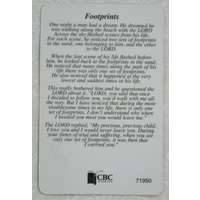 FOOTPRINTS Laminated Prayer Card, 54 x 82mm