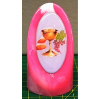 Cone Shaped Communion Plaque, 75mm High, 45mm Diameter, PINK