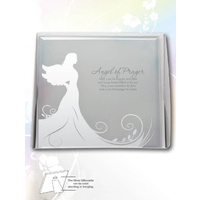 Silver Silhouette Plaque, Angel Of Prayer, 150 x 150mm, Stand or Hang, Mirrored Giftware