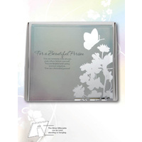 Silver Silhouette Plaque, BEAUTIFUL PERSON, 150 x 150mm, Stand or Hang, Mirrored Giftware