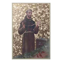Saint Francis, Gold Foiled Embossed Wood Plaque, Crafted In Italy, Beautiful Item