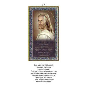 Gold Foiled Wood Prayer Plaque, SERENITY, Crafted In Italy
