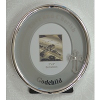 GODCHILD Oval Frame, 100 x 85mm, Silver Plated