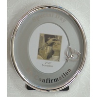MY CONFIRMATION Oval Frame, 100 x 85mm, Silver Plated