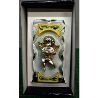 Crystal & Sterling Silver Angel Plaque, 100 x 50mm, Certificate of Guarantee