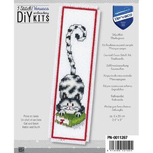Vervaco CAT & BOOK Bookmark Counted Cross Stitch Kit PN-0011267