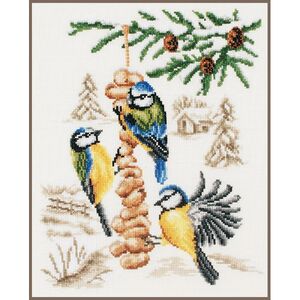 Vervaco BLUETITS IN WINTER Counted Cross Stitch Kit PN-0012171