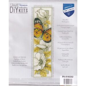 Vervaco BUTTERFLY ON FLOWERS IV Bookmark Counted Cross Stitch Kit PN-0145352