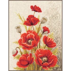 Vervaco POPPIES & SWIRLS Counted Cross Stitch Kit PN-0146330