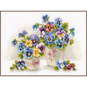 Vervaco PRETTY PANSIES Counted Cross Stitch Kit PN-0146578