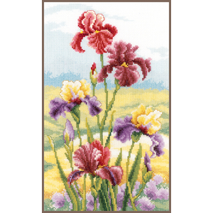 Vervaco IRISES AT DAWN Counted Cross Stitch Kit PN-0148482 (27 Count Fabric)