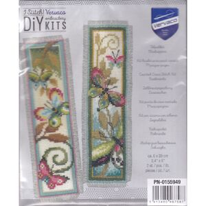Vervaco DECO BUTTERFLIES Pair Bookmarks Counted Cross Stitch Kit PN-0155949